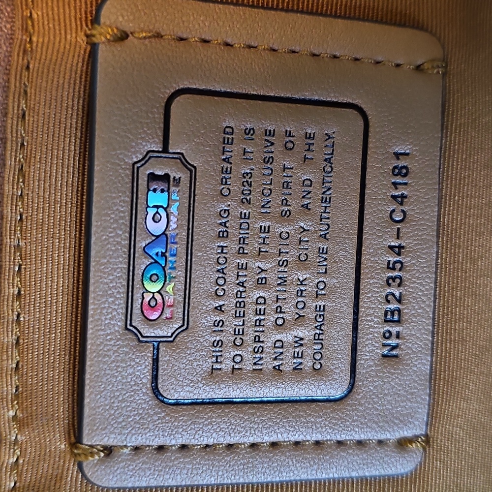 Coach Pride City Tote in Rainbow Signature Canvas & Leather Chalk - Picture 2 of 11